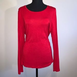 WHBM Red Long Sleeve Tee